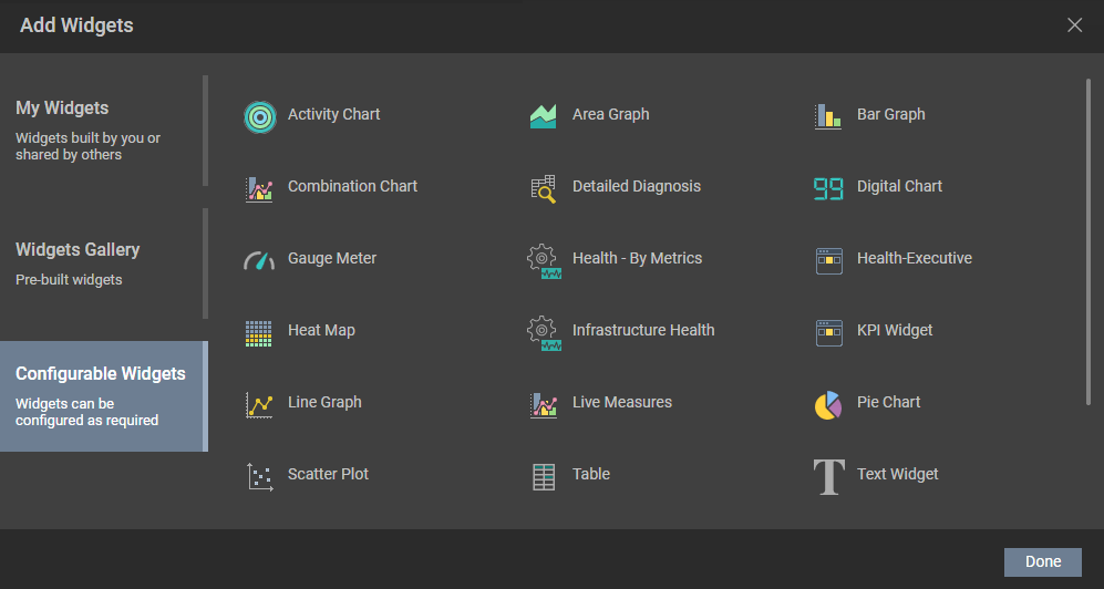Configurable Widgets List