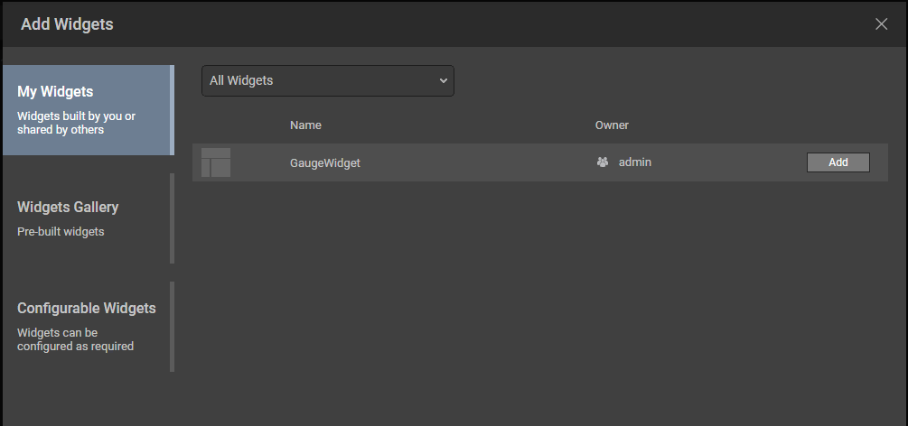 List of Widgets Created by You