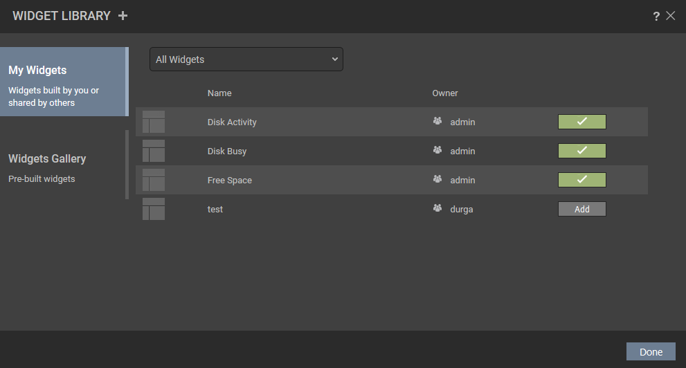 Widgets Library