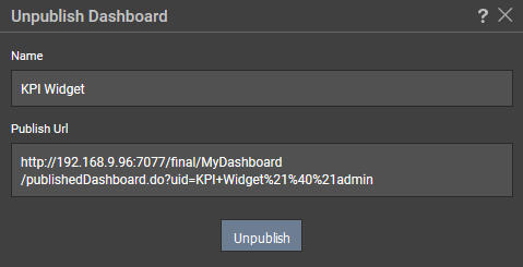 Unpublish Dashboard