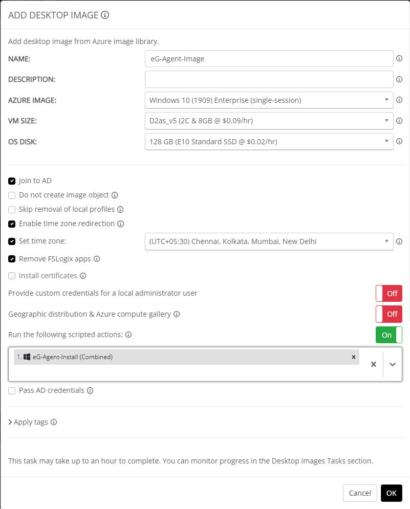 Creating new desktop master