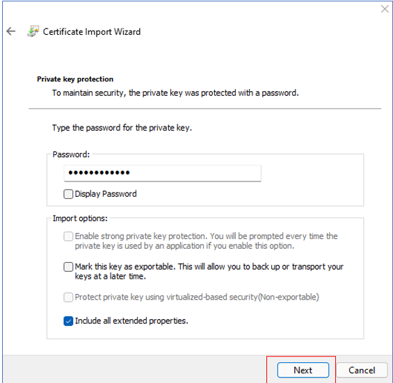 Specify Password