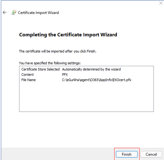 Finish Certificate Installation