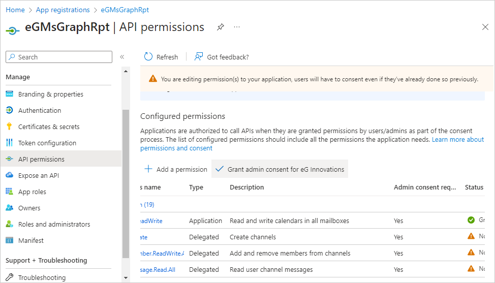 Grant Admin Consent