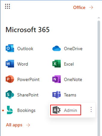 Select Admin Option