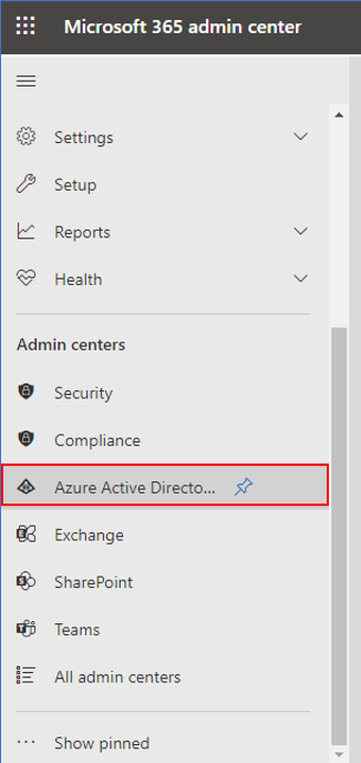 Select Azure Active Directory