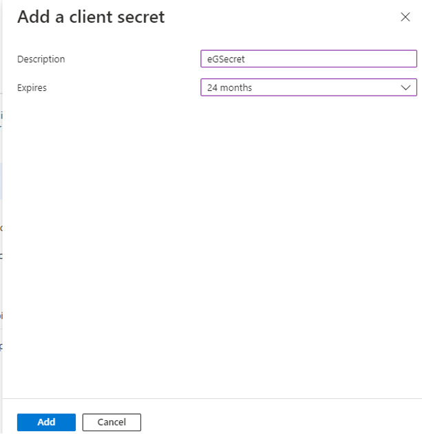 Creating New Secret for Microsoft Graph App