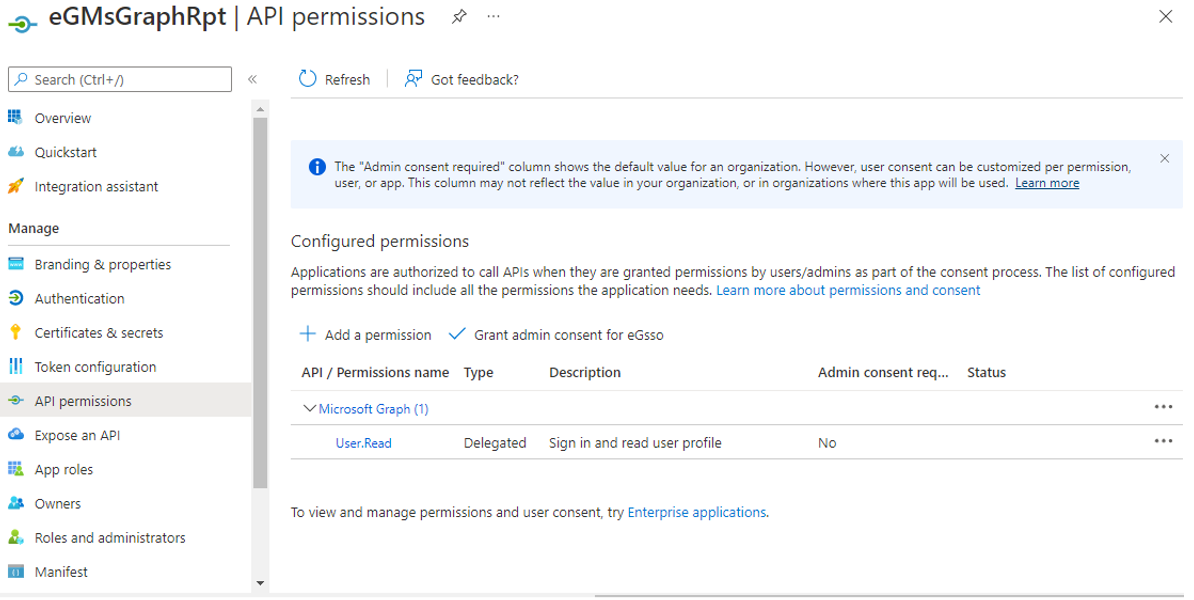 Clicking on Add a permission Button