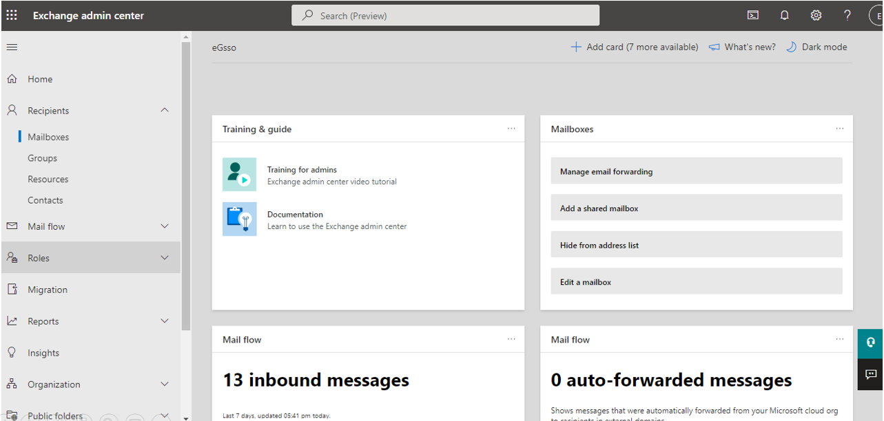 Exchange Admin Center