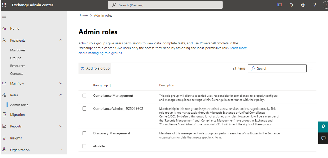 View Admin Roles