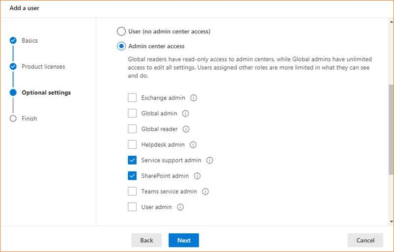 Select Admin Center Access