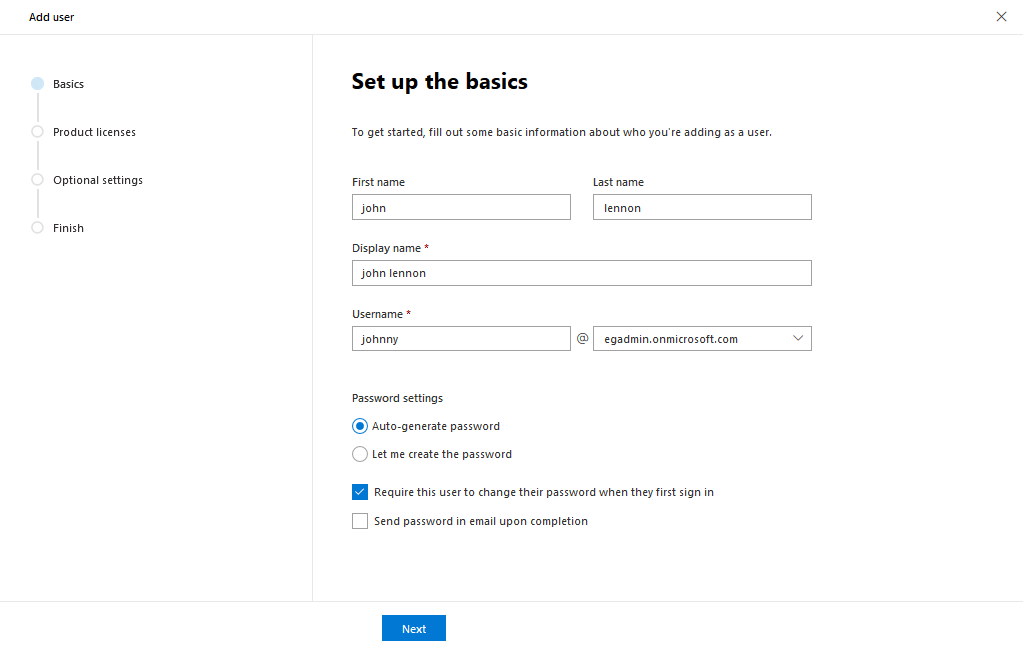 Adding New User