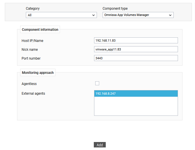 Adding Omnissa App Volumes Manager in Agent based manner