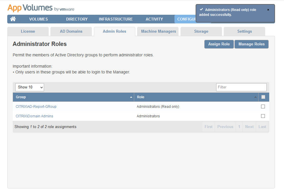 Assigning Administrator Role