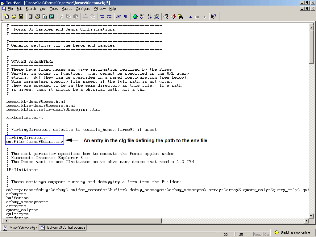 cfg File With Path to env File