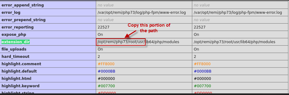phpinfo.php Page Displaying Location of php Executable