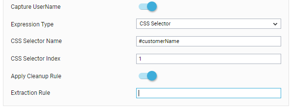 Capturing User Name using CSS Selector