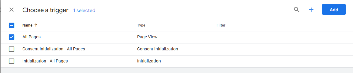 All Pages Chosen as Trigger for RUM Snippet