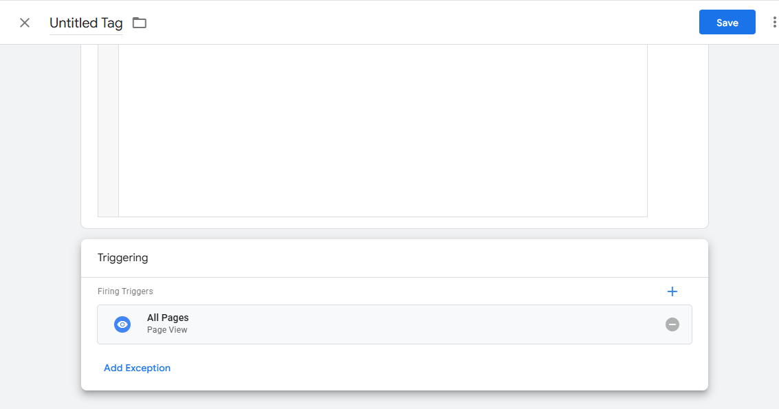 Save Button Clikced to Save New Tag