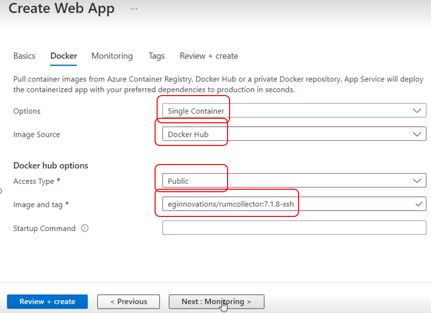 Providing Docker Image Details