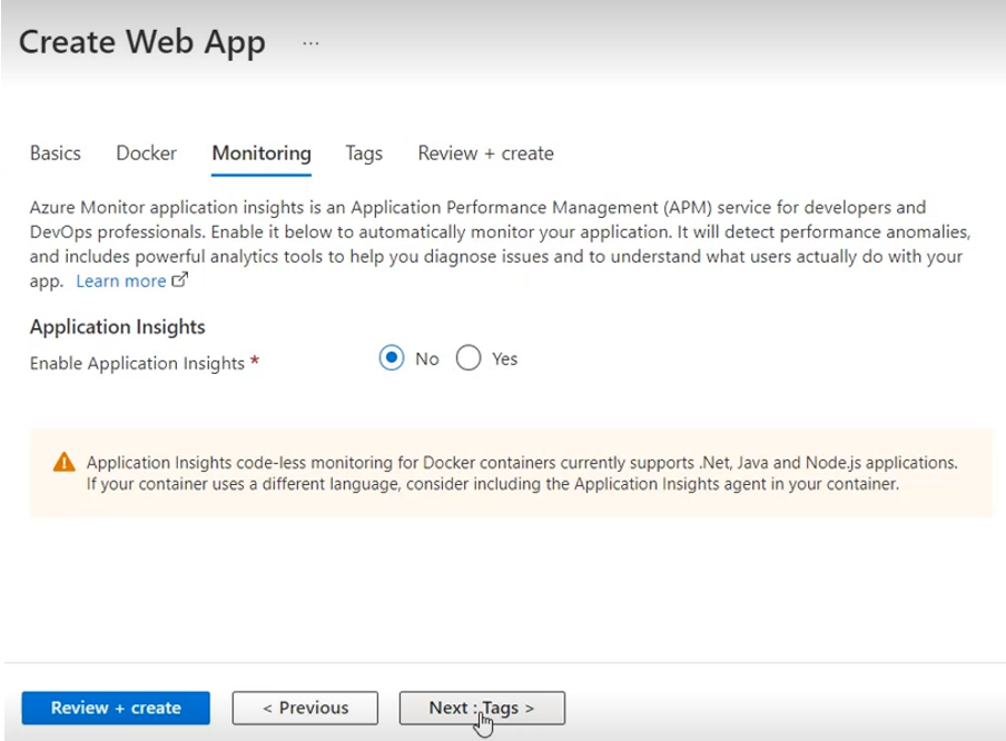 Disabling Application Insights