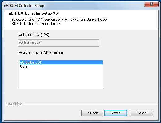 Selecting JDK version for Collector Installation