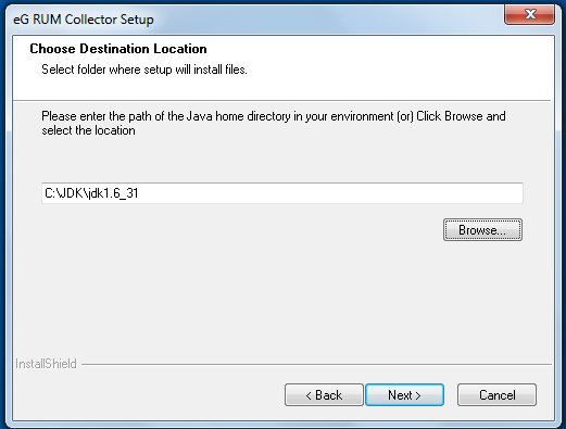 Specifying Location of Java home Directory