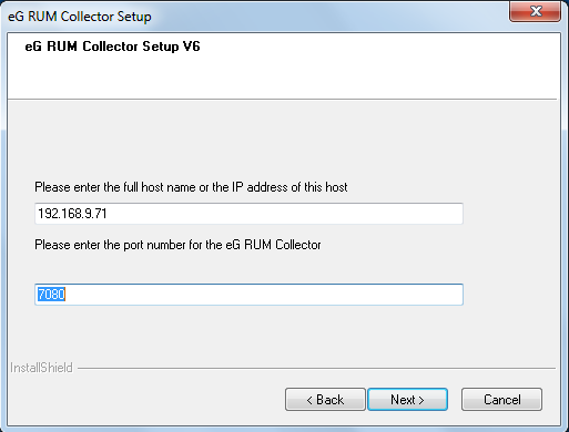 Manually specifying IP Address/Host name of Collector Host