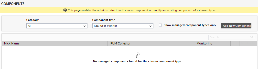 Choosing to add Real User Monitor