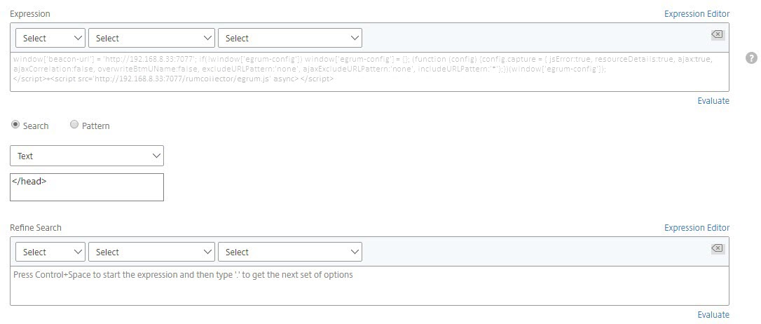 Replacing body of HTTP response with RUM code snippet