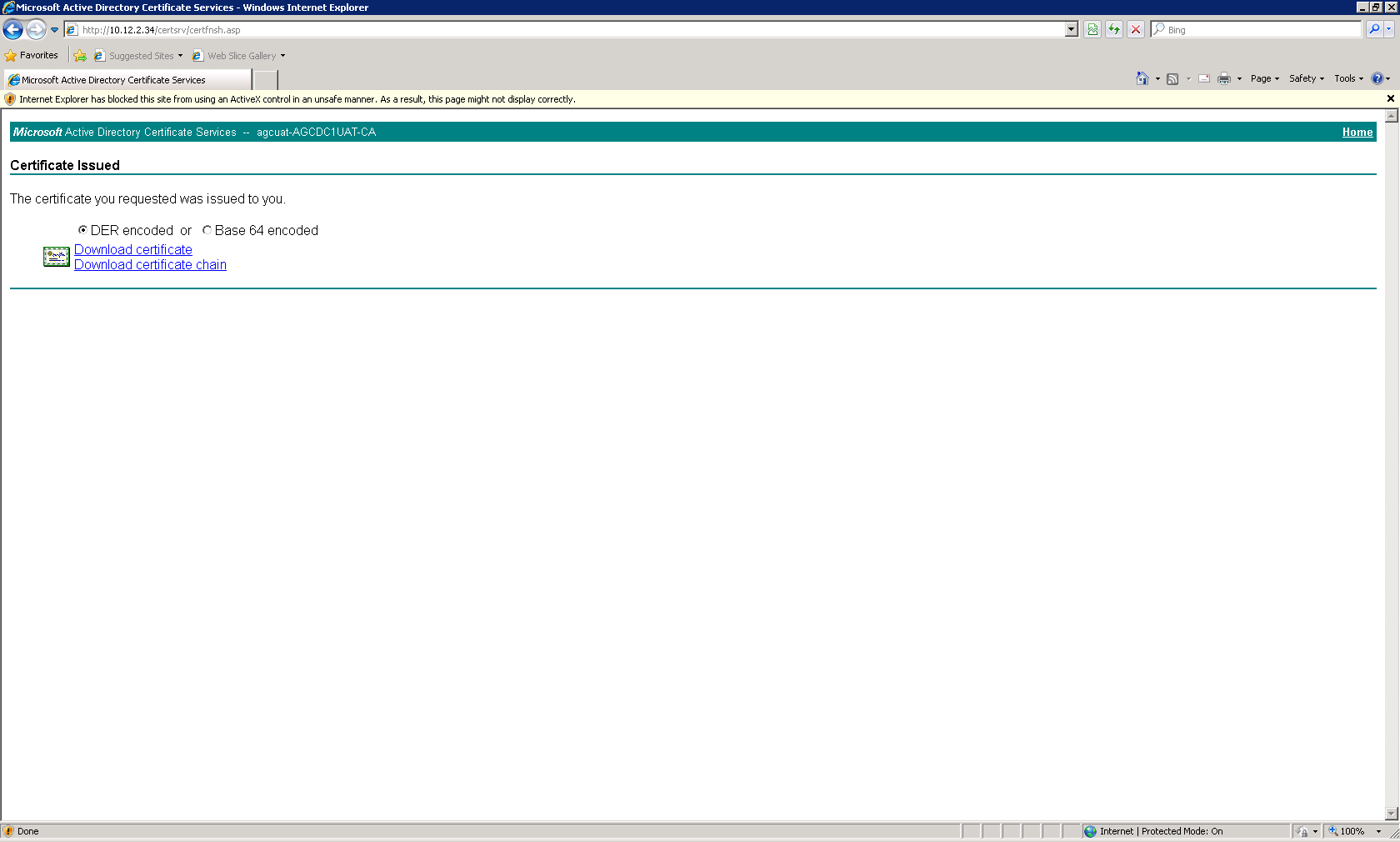 Downloading Certificate
