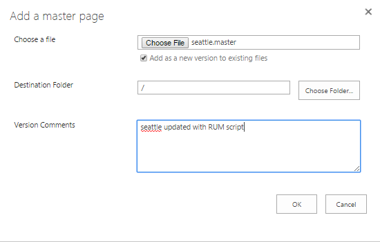 Choosing Modified Master File for Uploading