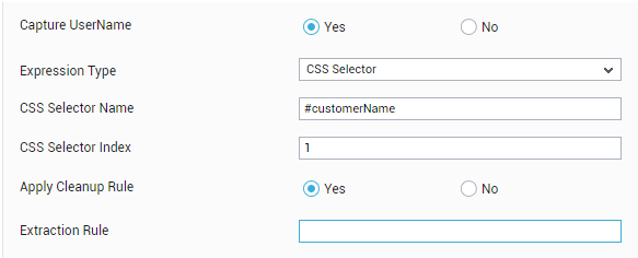 Capturing User Name using CSS Selector