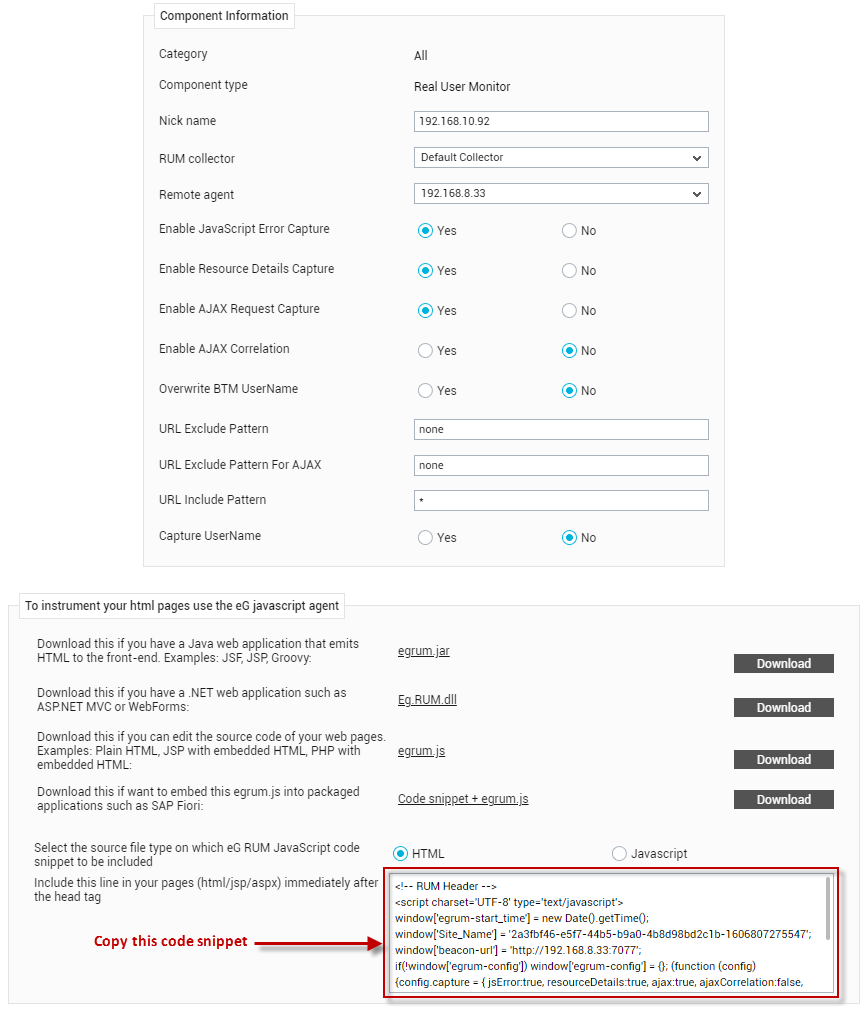 Adding Sharepoint Site as RUM Component