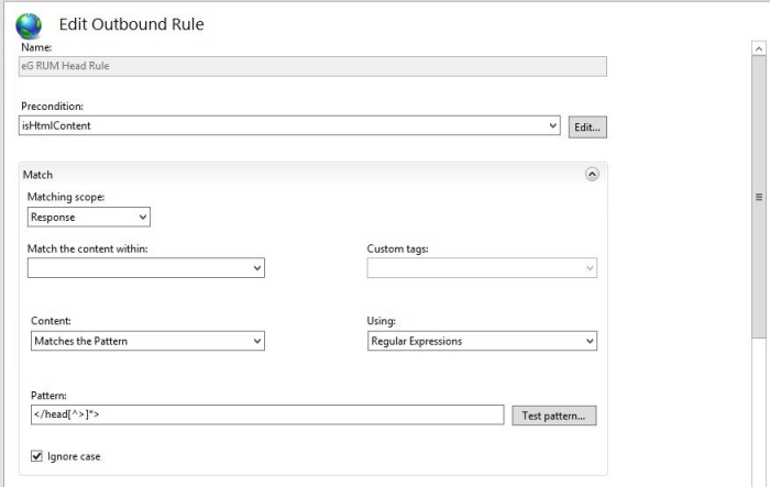 Entering Pattern for Rule