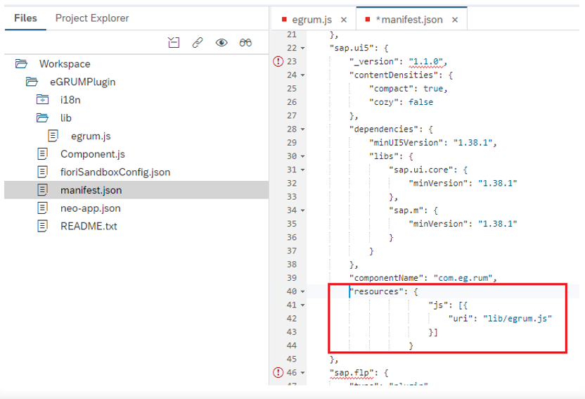 Editing manifest.json File