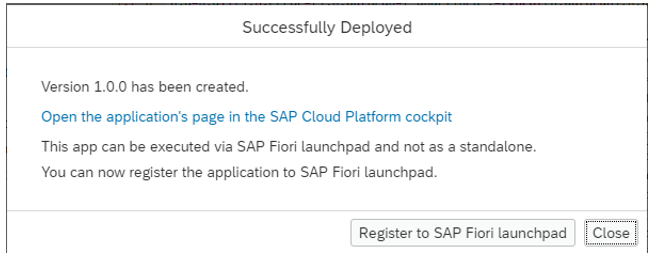 Message Confirming Successful Deployment of Plugin