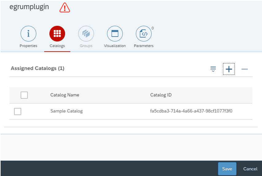 Selected Catalog Displayed Under Assigned Catalogs
