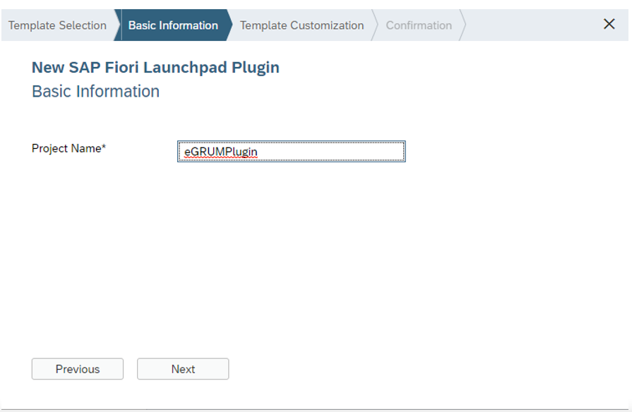 Providing Name of New Project