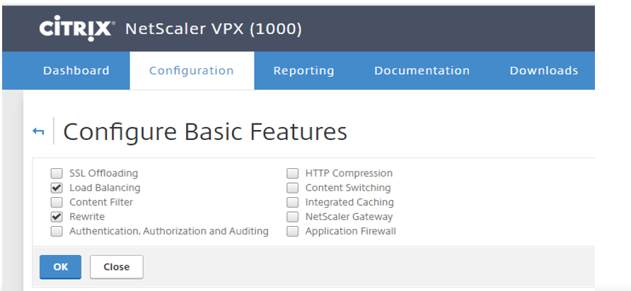 Configure Basic Features Page