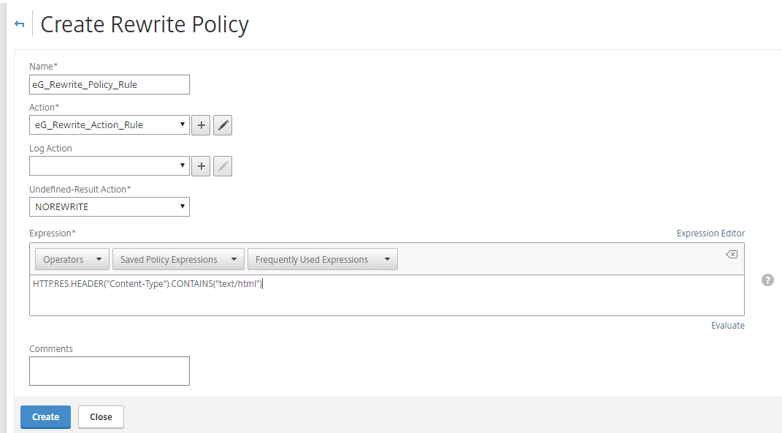 Creating new rewrite policy