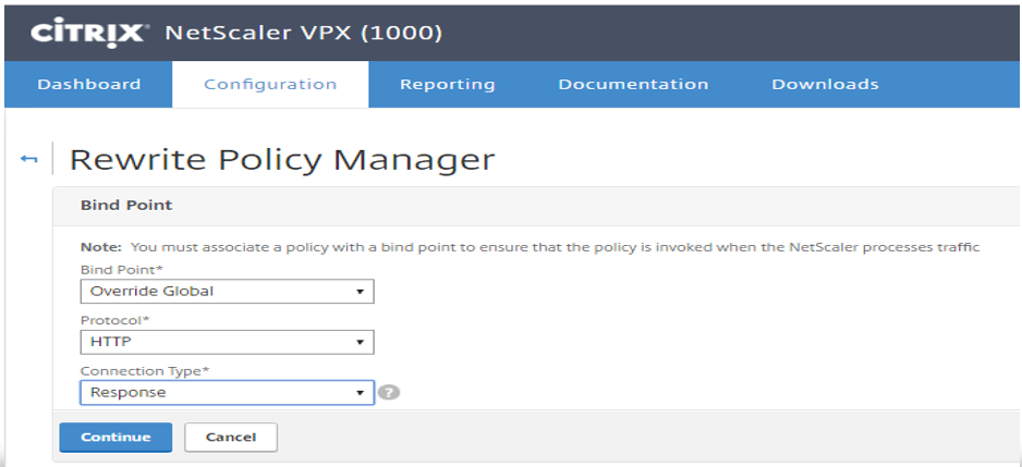 Binding rewrite policy
