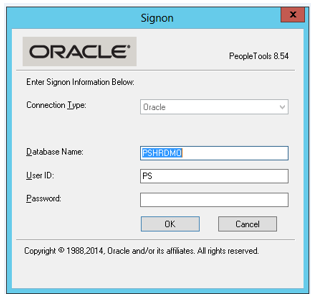 Logging into PeopleTools