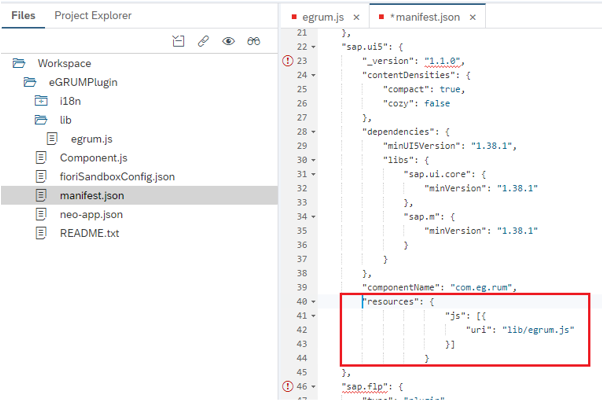 Editing manifest.json when RUM-enabling SAP Fiori Apps On-Premises