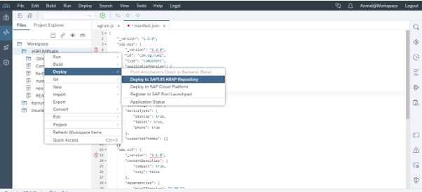 Deploying eGRUMPlugin to SAPUI5 ABAP Repository