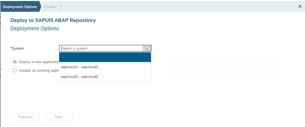 Selecting Deployment Destination