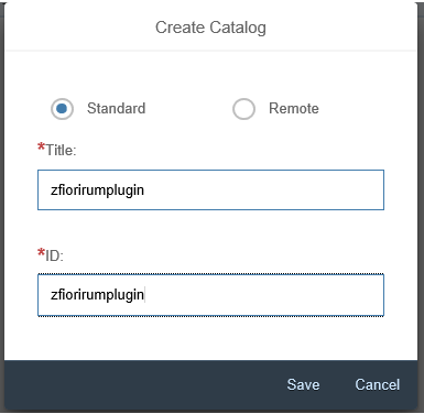 Creating New Catalog