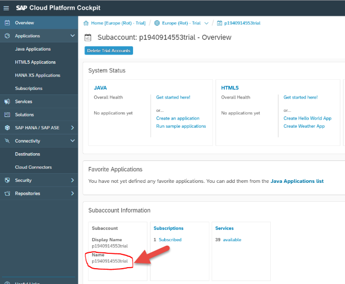 Determining Subaccount Name