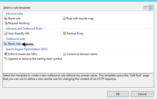 Selecting Blank Rule Option