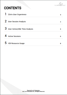 Table of Contents Page